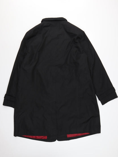 Essence Evans Women's Black UK 22 Mid-Length Button Overcoat Lined