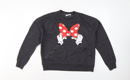 Disney Women’s Grey Minnie Mouse Bow Graphic Sweatshirt S UK 10/12