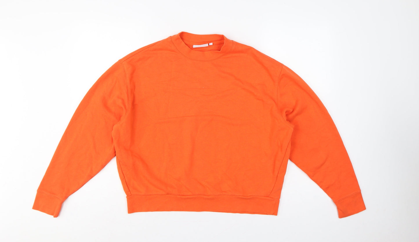 Weekday Women’s Orange XS Pullover Crew Neck Sweatshirt