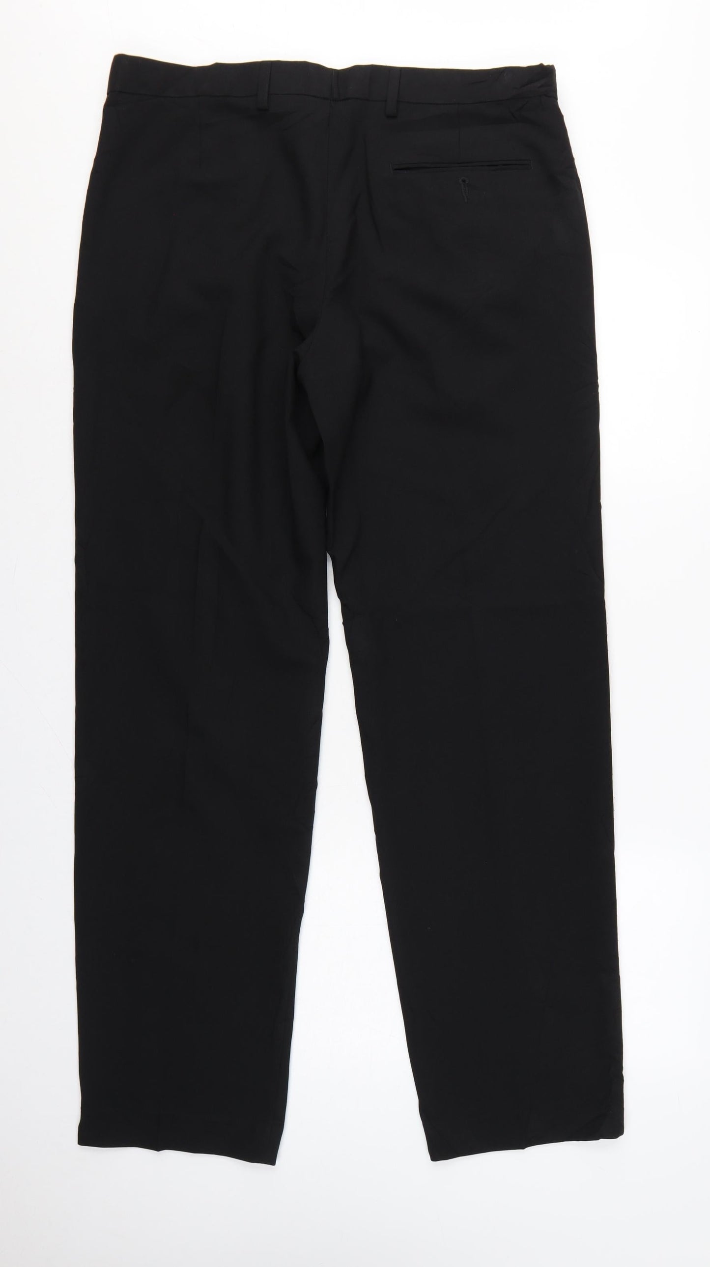Marks and Spencer Men Black 33in Regular Straight Dress Trousers