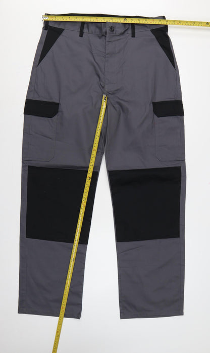 Proluxe Men’s Grey 36T Cargo Work Trousers Straight Leg Pockets