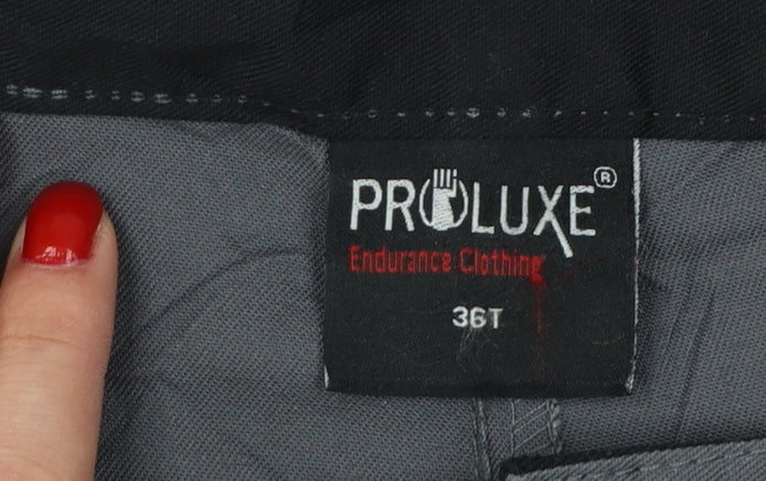 Proluxe Men’s Grey 36T Cargo Work Trousers Straight Leg Pockets