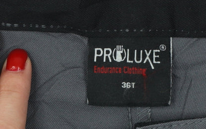 Proluxe Men’s Grey 36T Cargo Work Trousers Straight Leg Pockets