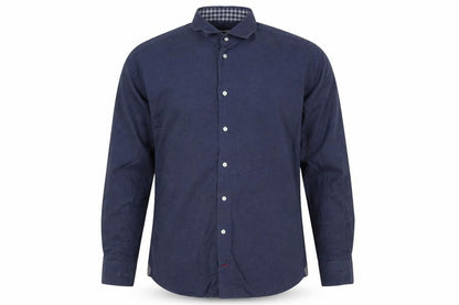 Tommy Hilfiger Men Blue 16.5 Slim Fit Linen Button Down Shirt