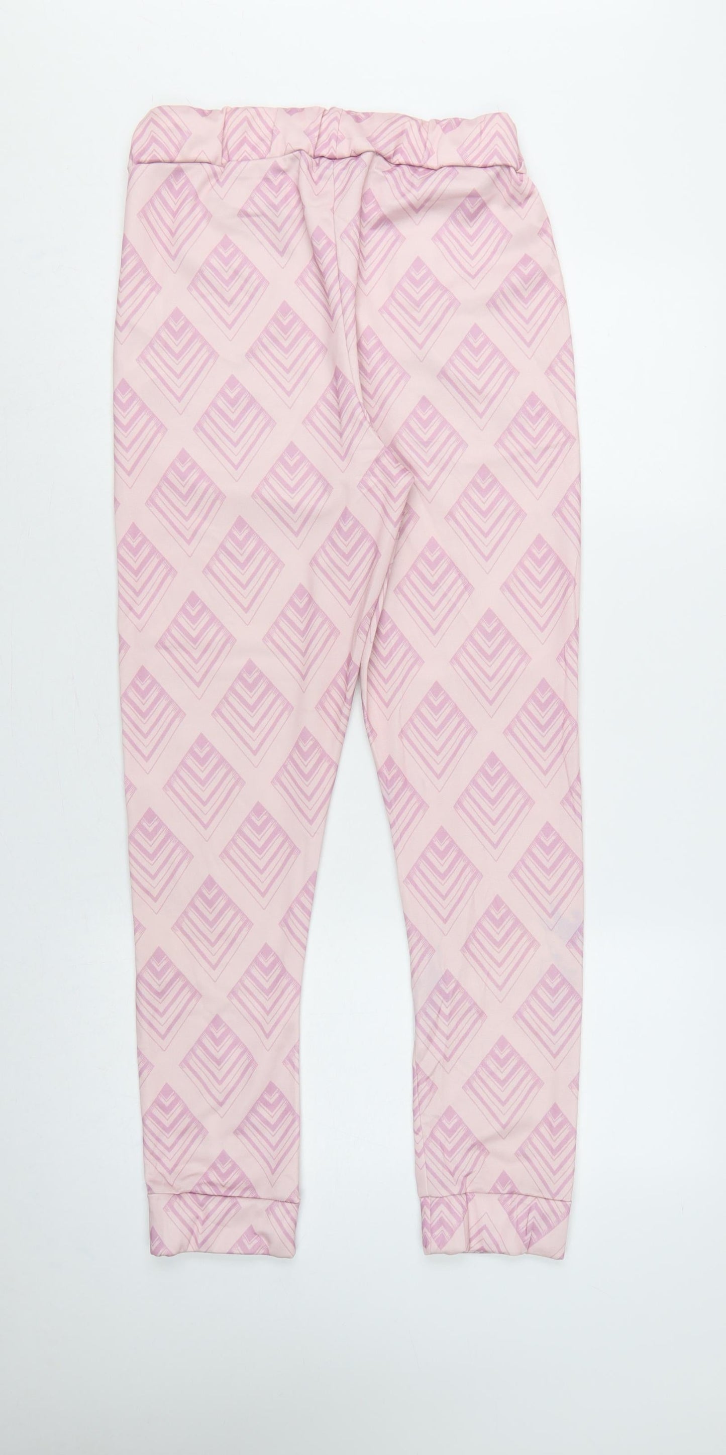 Pepsi x boohoo Women's Pink UK 8 Geometric Cuffed Jogger Trousers