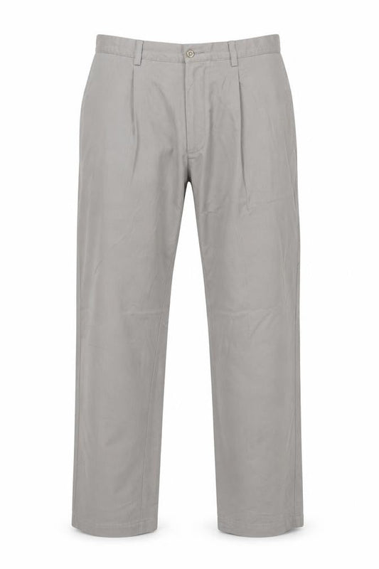 Maine New England Men's Grey 34R Chino Trousers Straight Leg Cotton