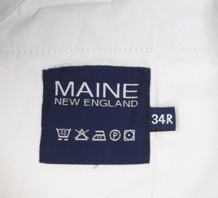 Maine New England Men's Grey 34R Chino Trousers Straight Leg Cotton