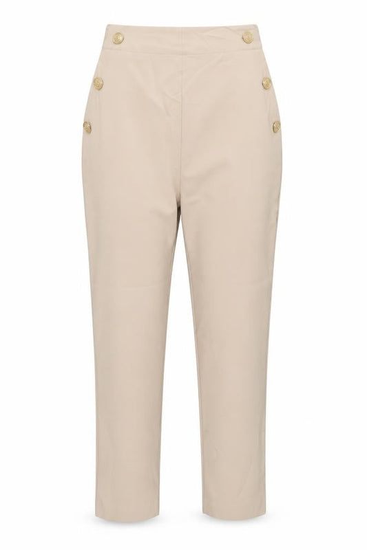 Zara Women Beige High Rise Tapered Tailored Trousers Size S