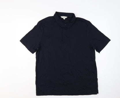Autograph Men Blue XL Supima Cotton Short Sleeve Polo Shirt
