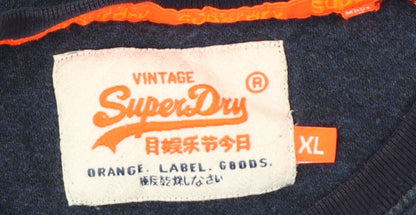 Superdry Men’s Blue XL Orange Label Raglan Long Sleeve T-Shirt