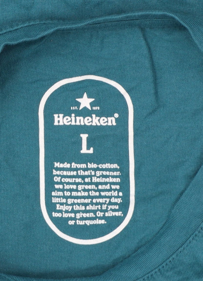 Heineken Men Blue L Long Sleeve Graphic Logo Pyjama Top