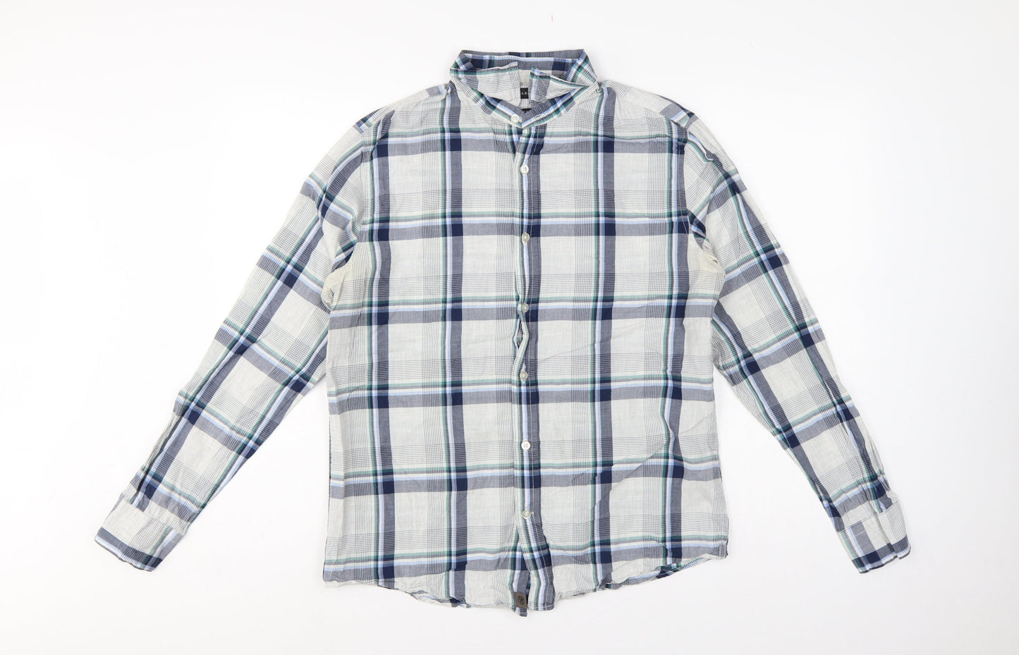 Banana Republic Men’s M Blue Green Plaid Slim Fit Cotton Shirt