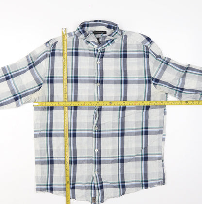 Banana Republic Men’s M Blue Green Plaid Slim Fit Cotton Shirt