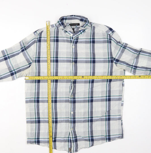 Banana Republic Men’s M Blue Green Plaid Slim Fit Cotton Shirt