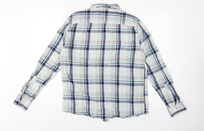 Banana Republic Men’s M Blue Green Plaid Slim Fit Cotton Shirt