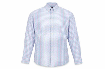 Hackett London Men’s Blue Check Slim Fit Cotton Shirt Medium