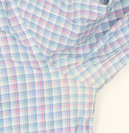 Hackett London Men’s Blue Check Slim Fit Cotton Shirt Medium