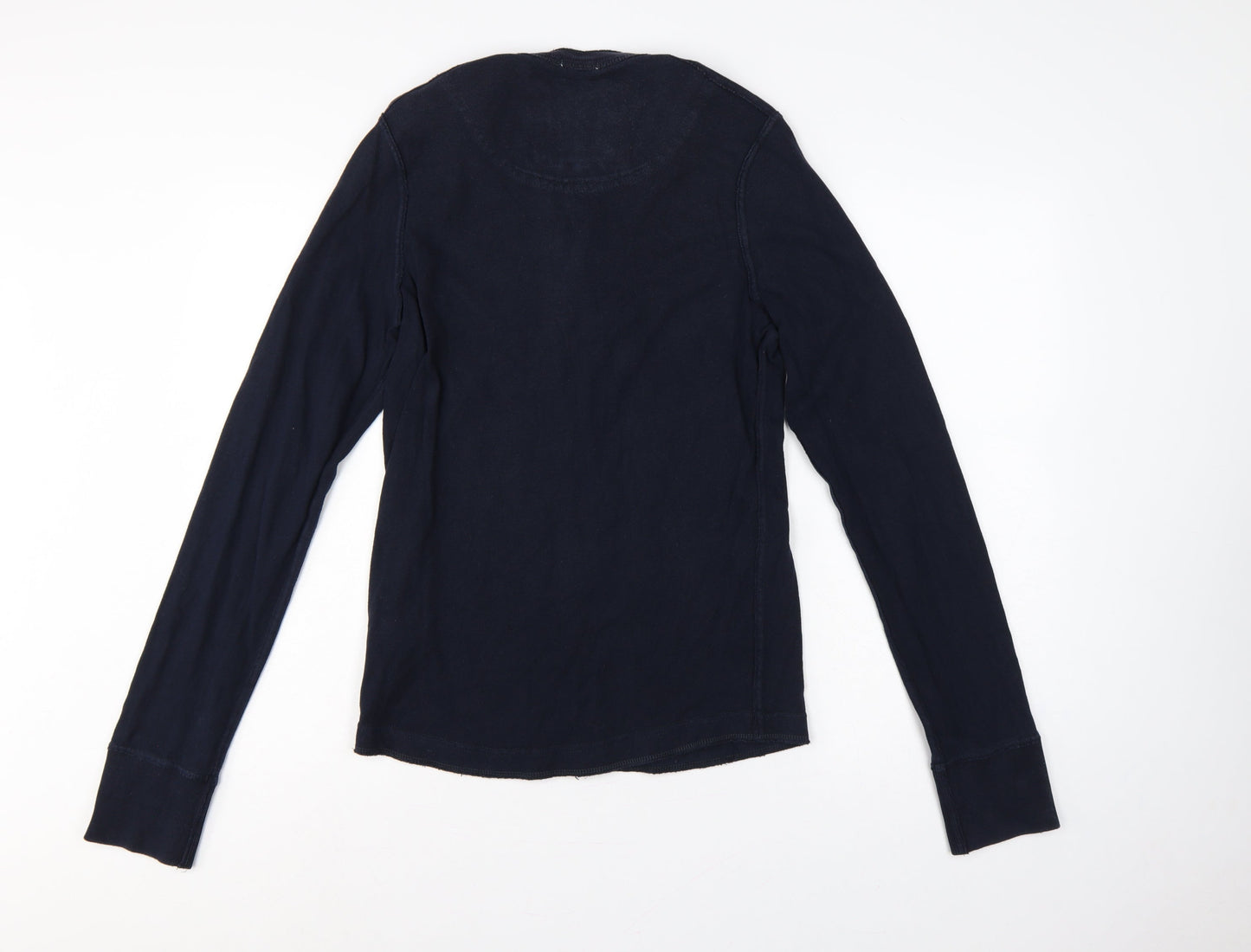 Abercrombie & Fitch Men's Blue Small Muscle Fit Long Sleeve Henley T-Shirt