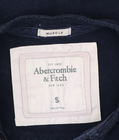 Abercrombie & Fitch Men's Blue Small Muscle Fit Long Sleeve Henley T-Shirt