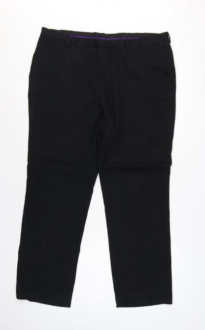 Burton London Men's Black 38S Short Straight Dress Trousers Formal