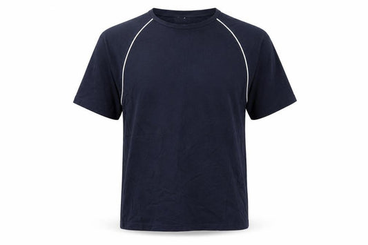 Reiss Men’s Blue L Cotton Crew Neck Contrast Trim T-Shirt