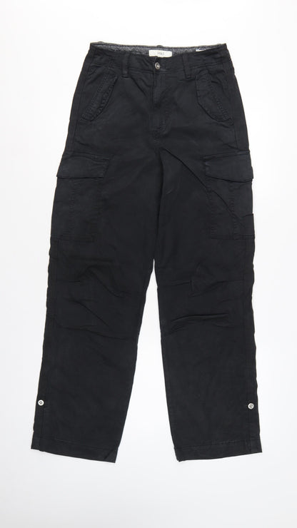 Marks & Spencer Women’s Black Size 8 Long Cargo Trousers Pockets