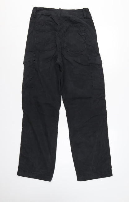 Marks & Spencer Women’s Black Size 8 Long Cargo Trousers Pockets