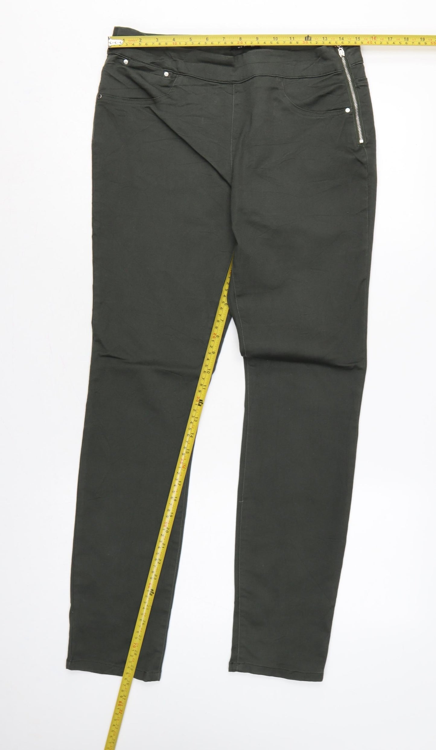 Wallis Women’s Black UK 12 Skinny Stretch Jegging Trousers Side Zip