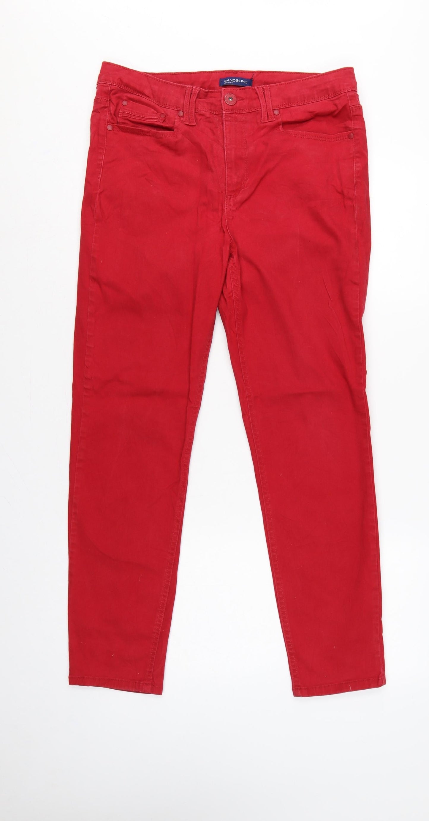 Bandolino Women’s Red UK 10 Mid Rise Skinny Stretch Jeans