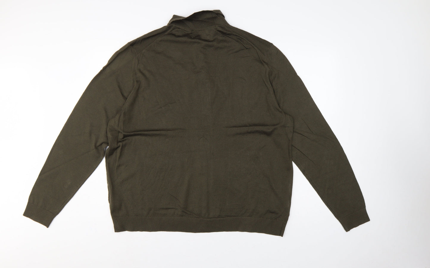 Autograph Men’s Green 2XL Merino Wool Collared Button Cardigan