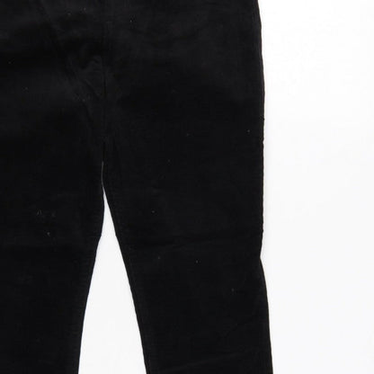 M&S Women’s Black Size 8 Short Corduroy Slim Tapered Trousers
