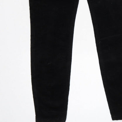 M&S Women’s Black Size 8 Short Corduroy Slim Tapered Trousers