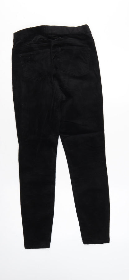 M&S Women’s Black Size 8 Short Corduroy Slim Tapered Trousers