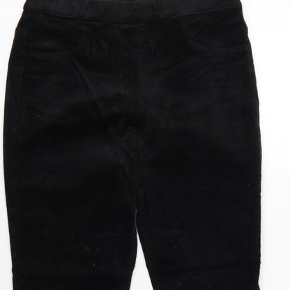 M&S Women’s Black Size 8 Short Corduroy Slim Tapered Trousers