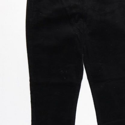 M&S Women’s Black Size 8 Short Corduroy Slim Tapered Trousers