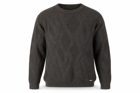 Autograph Men’s Brown XL Geometric Cotton Modal Crew Neck Jumper