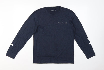 Abercrombie & Fitch Men’s Blue XS Logo Graphic Long Sleeve T-Shirt