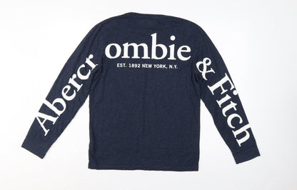 Abercrombie & Fitch Men’s Blue XS Logo Graphic Long Sleeve T-Shirt