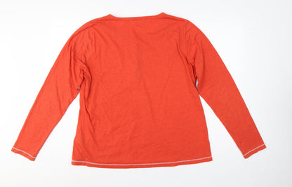 Jack Wolfskin Unisex Orange XL Long Sleeve Henley T-Shirt Pocket