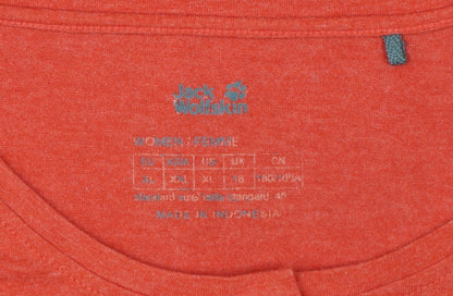 Jack Wolfskin Unisex Orange XL Long Sleeve Henley T-Shirt Pocket