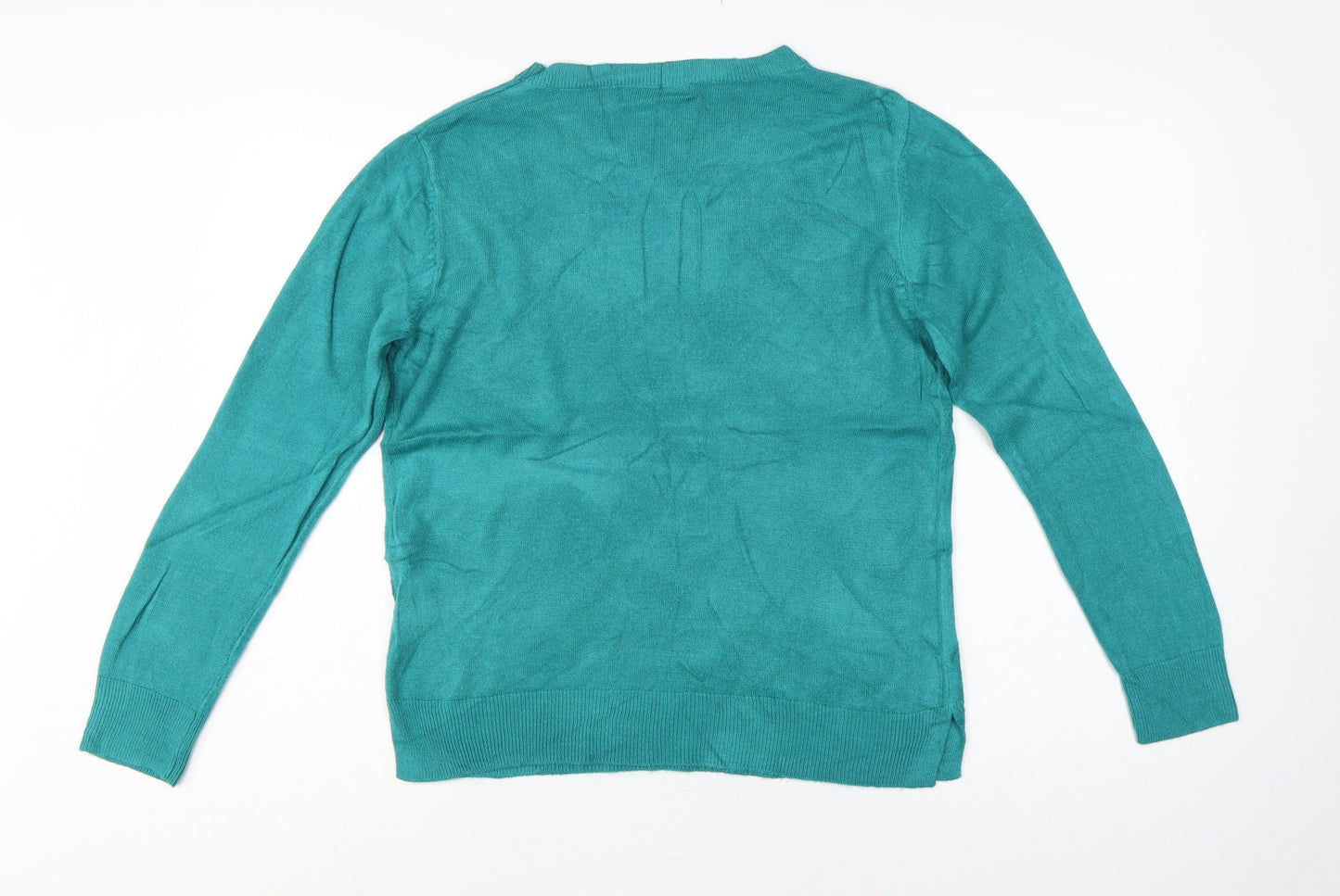 Marks & Spencer Women Green Size 12 Crew Neck Knit Pullover Jumper