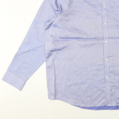 Marks and Spencer Men Blue 19 Regular Fit Non-Iron Formal Shirt