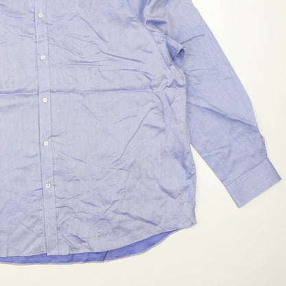 Marks and Spencer Men Blue 19 Regular Fit Non-Iron Formal Shirt