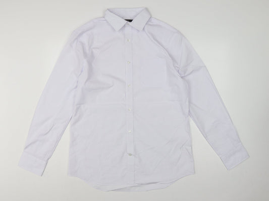Marks & Spencer Men’s White 16 Tailored Fit Long Sleeve Formal Shirt