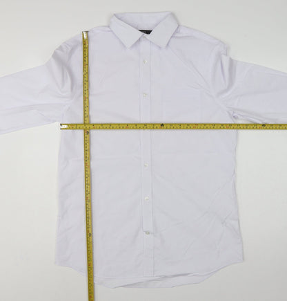 Marks & Spencer Men’s White 16 Tailored Fit Long Sleeve Formal Shirt