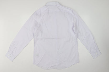 Marks & Spencer Men's White 16 Regular Long Sleeve Dress Shirt