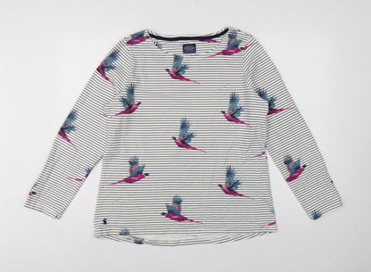 Joules Women’s White Stripe Pheasant Jersey Long Sleeve T-Shirt UK 16