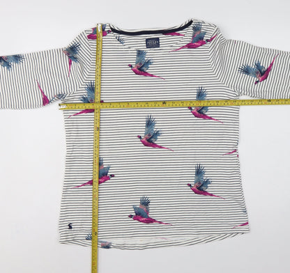 Joules Women’s White Stripe Pheasant Jersey Long Sleeve T-Shirt UK 16