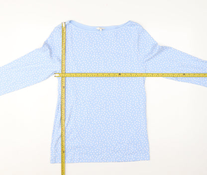 Cotton Traders Women’s Blue UK 14 Polka Dot Long Sleeve Basic Top
