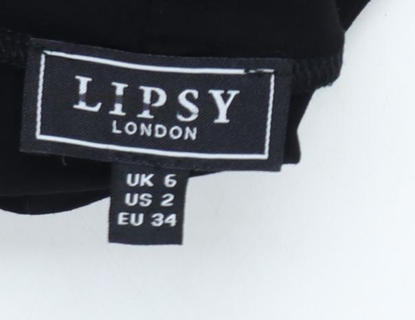 Lipsy Women’s Black UK 6 Slim Stretch Jersey Roll Neck Long Sleeve Top